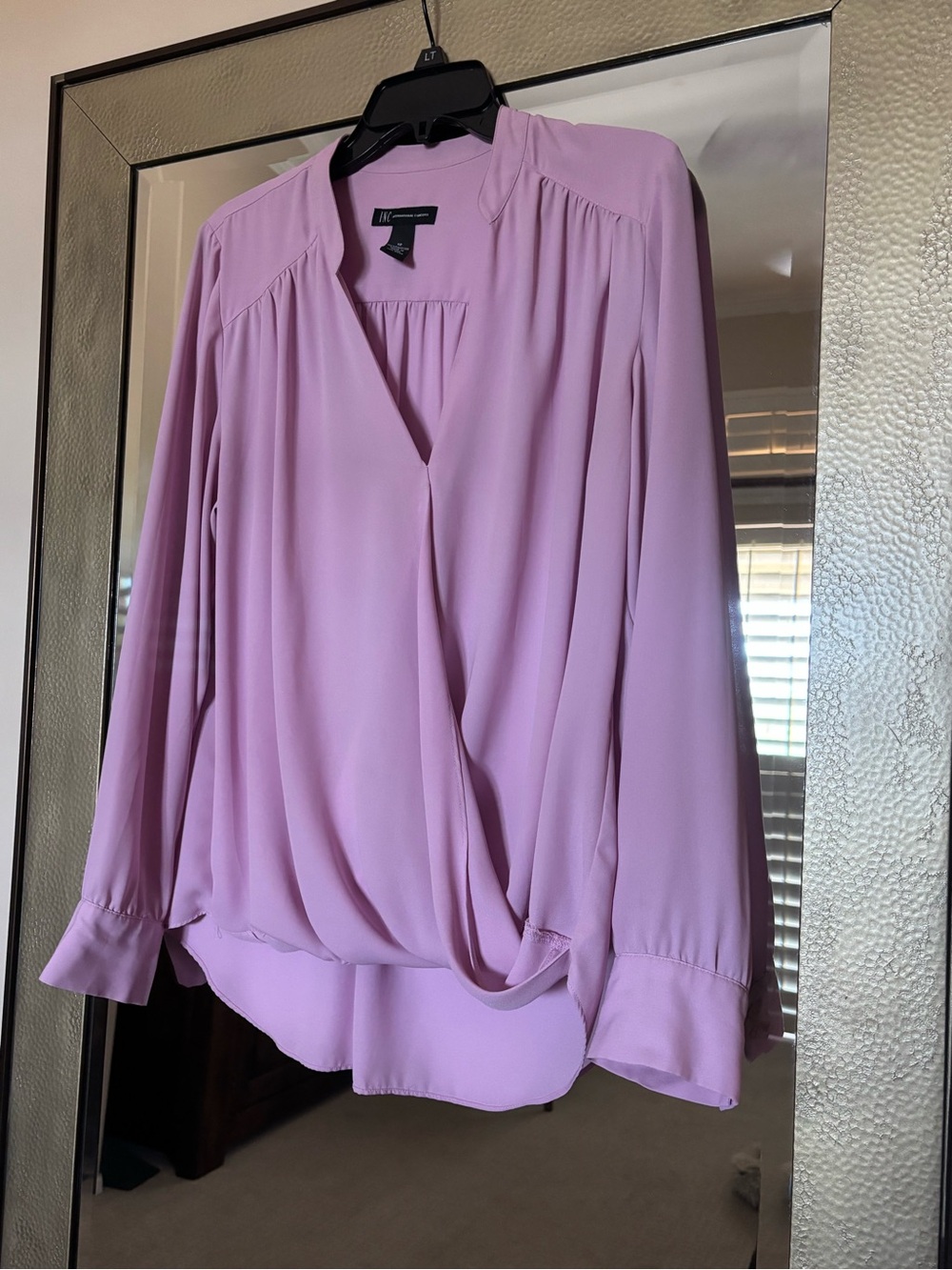 INC International Concepts Lilac Wrap Blouse